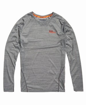 Superdry Active Microvent Hosszú Ujjú Férfi Pólók Szürke | NDZMU1927